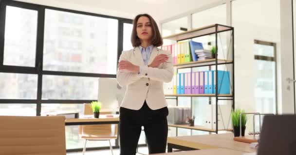 Young Yakin Tersenyum Wanita Bisnis Pemimpin Pengusaha Yang Sukses Dan — Stok Video