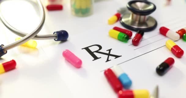 Prescription Médicale Vierge Pilules Médicales Colorées Règles Rédaction Des Prescriptions — Video