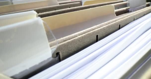 Caja Organizador Archivos Con Carpetas Documentos Bien Organizadas Las Carpetas — Vídeo de stock