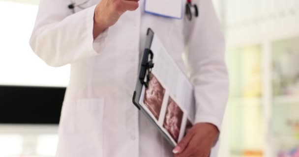 Jinekolog Ultrason Sonucunu Onayladı Onaylanmış Tıbbi Hizmetler — Stok video