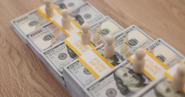 Merdiven Amerikan Banknotları Liderleri Olan Insanlar Kariyer Finansal Büyüme — Stok video