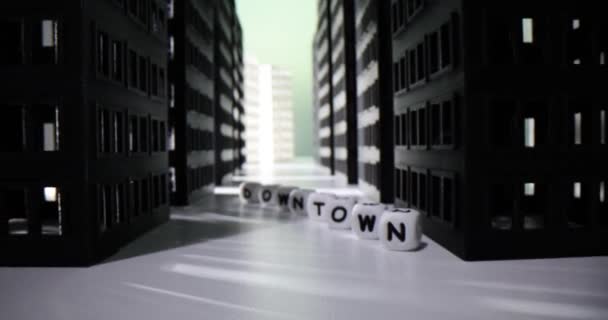 Projekt Architektoniczny Modeli Domów Centrum Słownego Miasta Projekt Urbanistyczny — Wideo stockowe