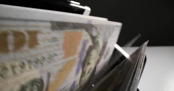 電子マネーカウントマシンの閉鎖 銀行機械のカウントマネー — ストック動画
