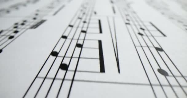 Melodia Escrita Com Diferentes Símbolos Notas Folha Música Composição Notas — Vídeo de Stock