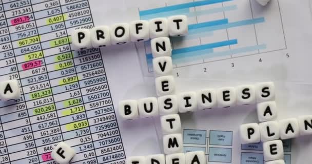 Motivating Crossword Puzzle Important Words Heartfelt Business Topic Made Letter — Stock Video