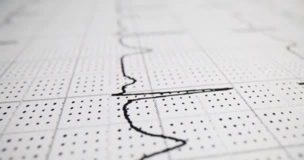 Elektrokardiogram Pokazujący Puls Ludzkiego Serca Diagnoza Chorób Układu Krążenia — Wideo stockowe