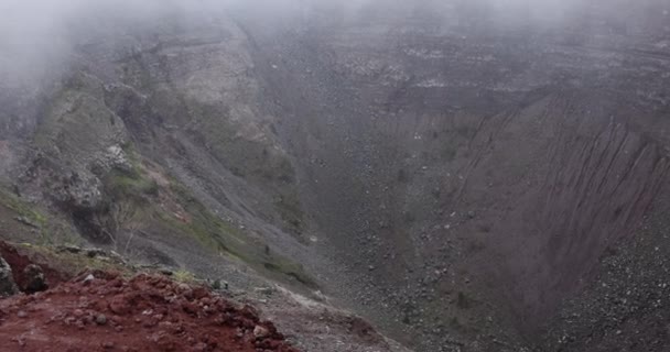 Πανοραμική Θέα Της Κορυφής Του Κρατήρα Του Ηφαιστείου Βεζούβιου Επαρχία — Αρχείο Βίντεο