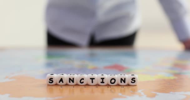 Hospodářské Sankce Proti Rusku Dopad Světový Obchod Politiku Sankce Zákonnost — Stock video