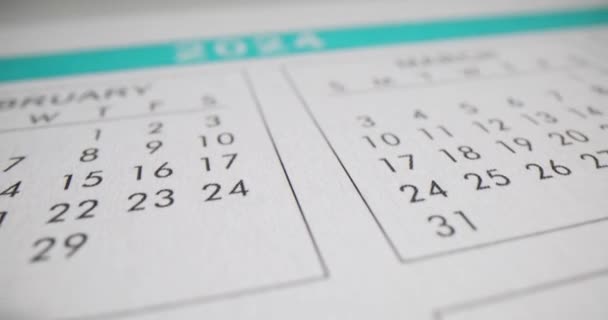 Anglický Kalendář 2024 Pozadí Plánování Pro Budoucí Čas — Stock video