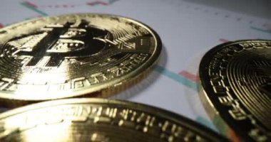 Ofisinde finansal diyagramları olan kripto para modelleri. Bitcoin döviz kuru kontrolü ve etkili para yatırımı kavramı