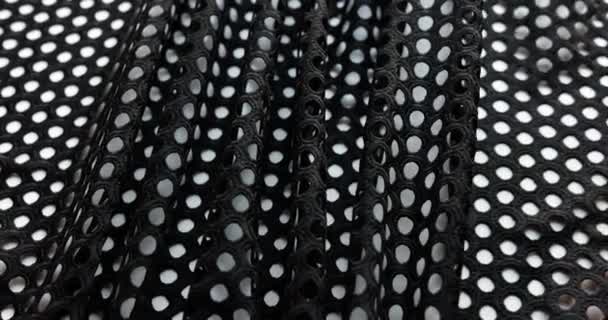 Tejido Lunares Blanco Negro Desenrollado Mesa Sastre Tejido Elegante Ofrece — Vídeo de stock