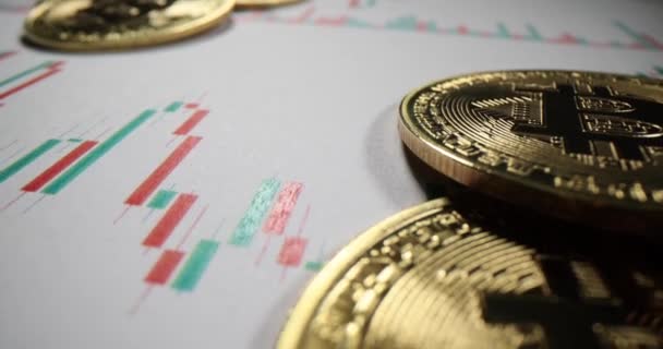Bitcoins Rapporter Med Kryptovaluta Spådommer Investeringer Potensielle Investeringsmuligheter Moderne Kryptovalutamarked – stockvideo