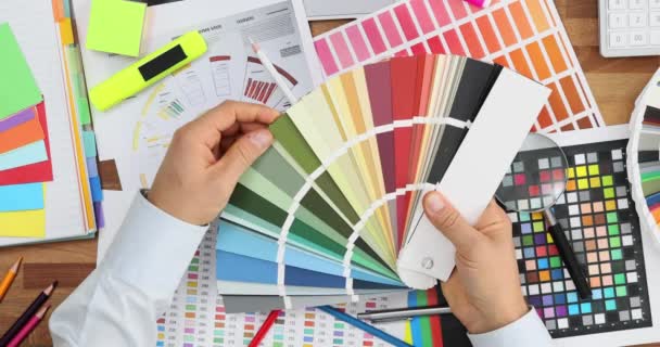 Scegliere Tavolozza Colori Ideale Una Guida Progettisti Designer Studia Colori — Video Stock