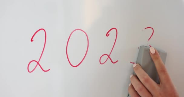 เปล ยนหมายเลขป บนกระดานเป นแนวค 2024 ใหม — วีดีโอสต็อก