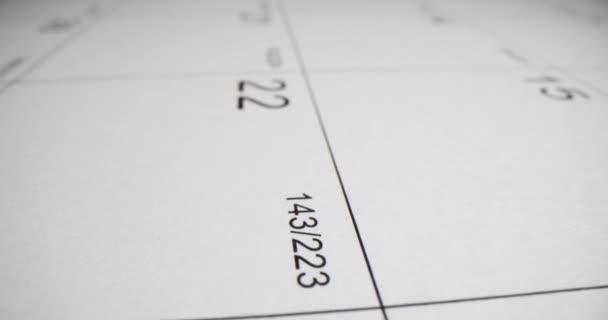 Kalender Tellen Van Dagen Een Jaar Aantal Dagen Tussen Data — Stockvideo