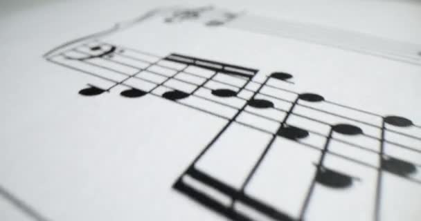 Primer Plano Hoja Fondo Musical Educación Musical — Vídeos de Stock