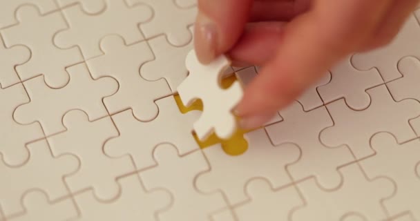 Installer Dernière Pièce Puzzle Terminer Projet Logique Pensée — Video