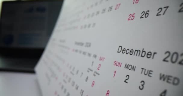 Kalender Voor 2024 Maanden Data Dagen Van Week Close Tegen — Stockvideo
