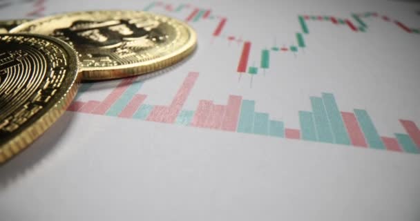 Estudiando Ascenso Caída Bitcoin Análisis Del Mercado Criptomoneda — Vídeos de Stock