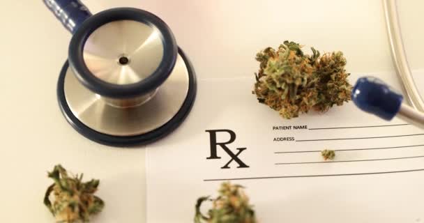 Prescription Herbes Médicinales Marijuana Stéthoscope Marijuana Médicale Thc — Video