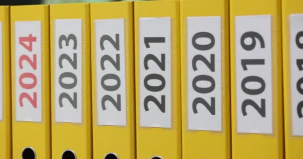 Teczki Teczek 2017 2028 Planowanie Biznesowe Raportowanie Roku Folderów — Wideo stockowe