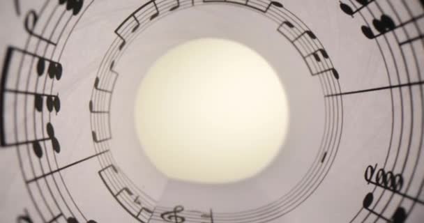 Notas Musicales Una Sábana Blanca Encantadora Sinfonía Delicias Visuales Auditivas — Vídeo de stock