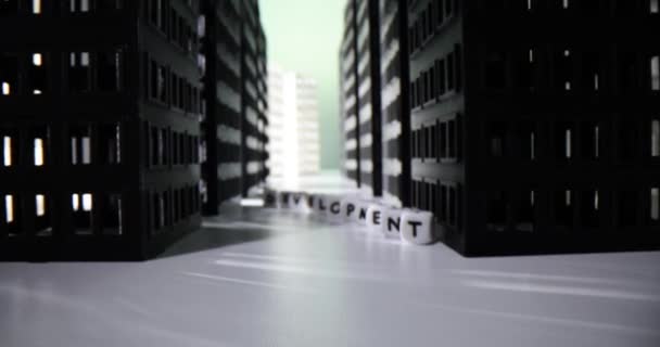 Entwicklung Einer Modernen Stadt Mit Wohngebäuden Aufteilung Des Wohngebiets — Stockvideo