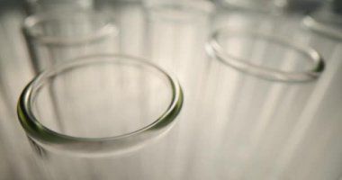 Test bardakları titizlikle incelenmek üzere hazırlandı. Mükemmelliğe ve detaylı laboratuvar çalışmalarına adanmışlık ve dikkat