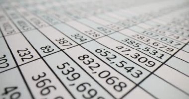 Tablonun masa formatında numaralarla yakınlaştırılması. Mali muhasebe raporu