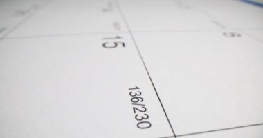 Ayın gününü gösteren takvim sayfasının kapanışı. Gündem ve gelecek planlama