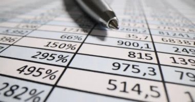 Kalemin hesap tablosunda büyük yüzdelerle kapatılması. Muhasebe raporu ve istatistik