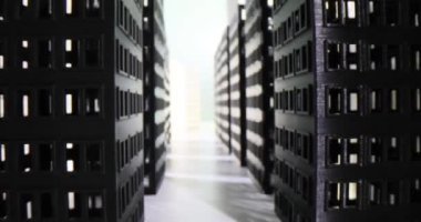 Beyaz arka planda siyah beyaz bina modelleri. Bir yerleşim alanının inşa modeli