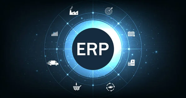 Extended Producer Responsibility (EPR)concept design.Enterprise resource planning business and modern technology concept on dark blue background.	