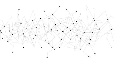 Black network on white background. High-tech Network technology background with dots and lines connection system.Vector abstract technology on white background.