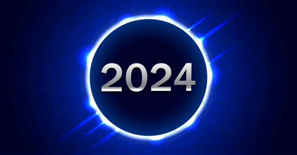 Latar Belakang Tahun Baru 2024 Teknologi Sambungan Segitiga Poly Rendah - Stok Vektor