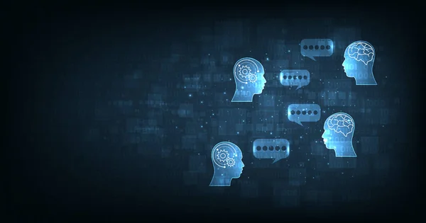 Human Chat Artificial Intelligence Chatbot Artificial Intelligence Can Communicate Messages — Stok Vektör