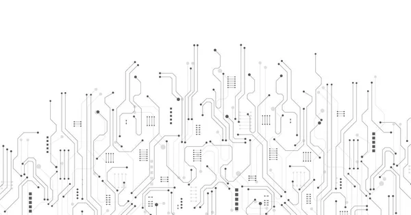 Black circuit diagram on white background. High-tech circuit board connection system.Vector abstract technology on white background.