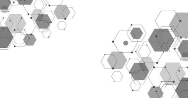 Soyut Geometrik altıgen arkaplan. Basit altıgen elementlerle soyut arkaplan. Tasarımınız için grafiksel. Vektör illüstrasyonu.