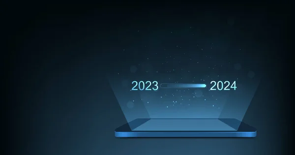 2024年までのカウントダウンコンセプト グラフィックデザインのベクトルイラスト 大晦日 — ストックベクタ