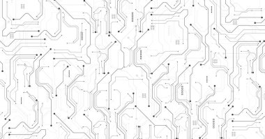 Black circuit connection on white background.High-tech circuit board connection system. futuristic digital innovation background.	