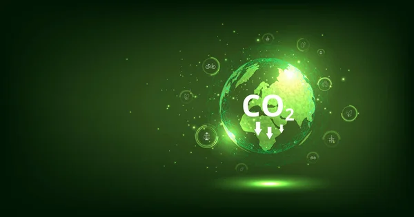 Die Idee Die Co2 Emissionen Reduzieren Die Globale Erwärmung Begrenzen — Stockvektor
