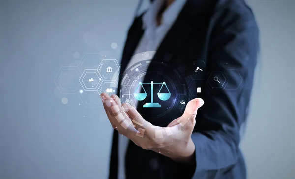 Empresaria Derecho Internet Derecho Cibernético Como Servicios Legales Digitales Derecho —  Fotos de Stock