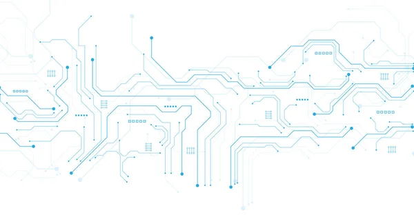 Technology Blue Circuit Diagram White Background High Tech Circuit Board — Stock Vector