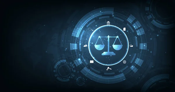 Konzept Des Internetrechts Cyberrecht Als Digitale Rechtsdienstleistungen Arbeitsrecht Rechtsanwalt Auf — Stockvektor