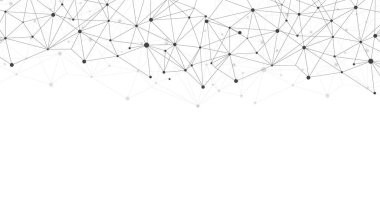 Beyaz arkaplandaki geometrik ağ çizgileri. Üçgen desen. Basit Üçgen elemanları ile Geometrik soyut arkaplan.