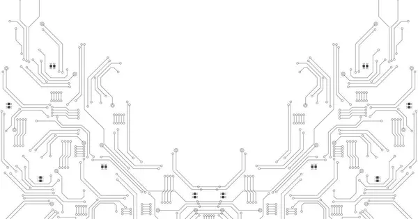 Black circuit diagram on white background. High-tech circuit board connection system.Vector abstract technology on white background.