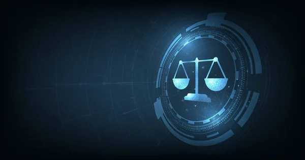 ダークブルーを背景にしたインターネット法 デジタル法律サービスとしてのサイバー法労働法 弁護士 — ストックベクタ