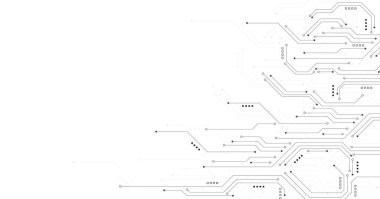 Technology digital circuit board background. Technology black circuit diagram.High-tech connection system on a white background. clipart