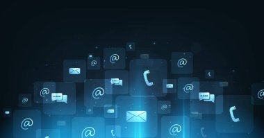 Contact us or the Customer support hotline connect. call center service provider concept, advice to customer help, and support services are digital on a dark blue background.	