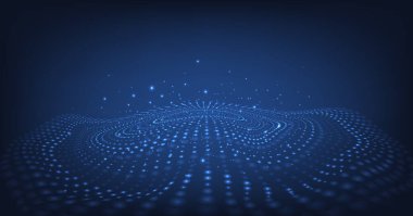 Büyük veri görselleştirme grafik kavramı. Büyük veri görselleştirmesi. Orta noktaya doğru hareket eden dalga çizgileri. Fütüristik bilgi vektör çizimi. Büyük Veri Soyut Teknolojisi